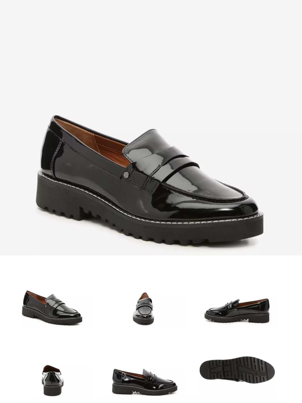 Franco Sarto Casandra Loafer Black Patent Leather Size 6.5